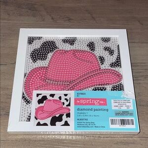 Pink Cowboy Hat Diamond Painting Art Kit – Western DIY Craft | NWT